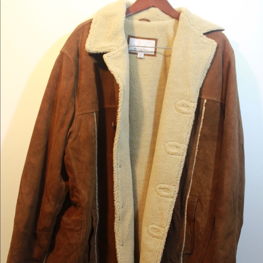 Wilson leather sherpa coat